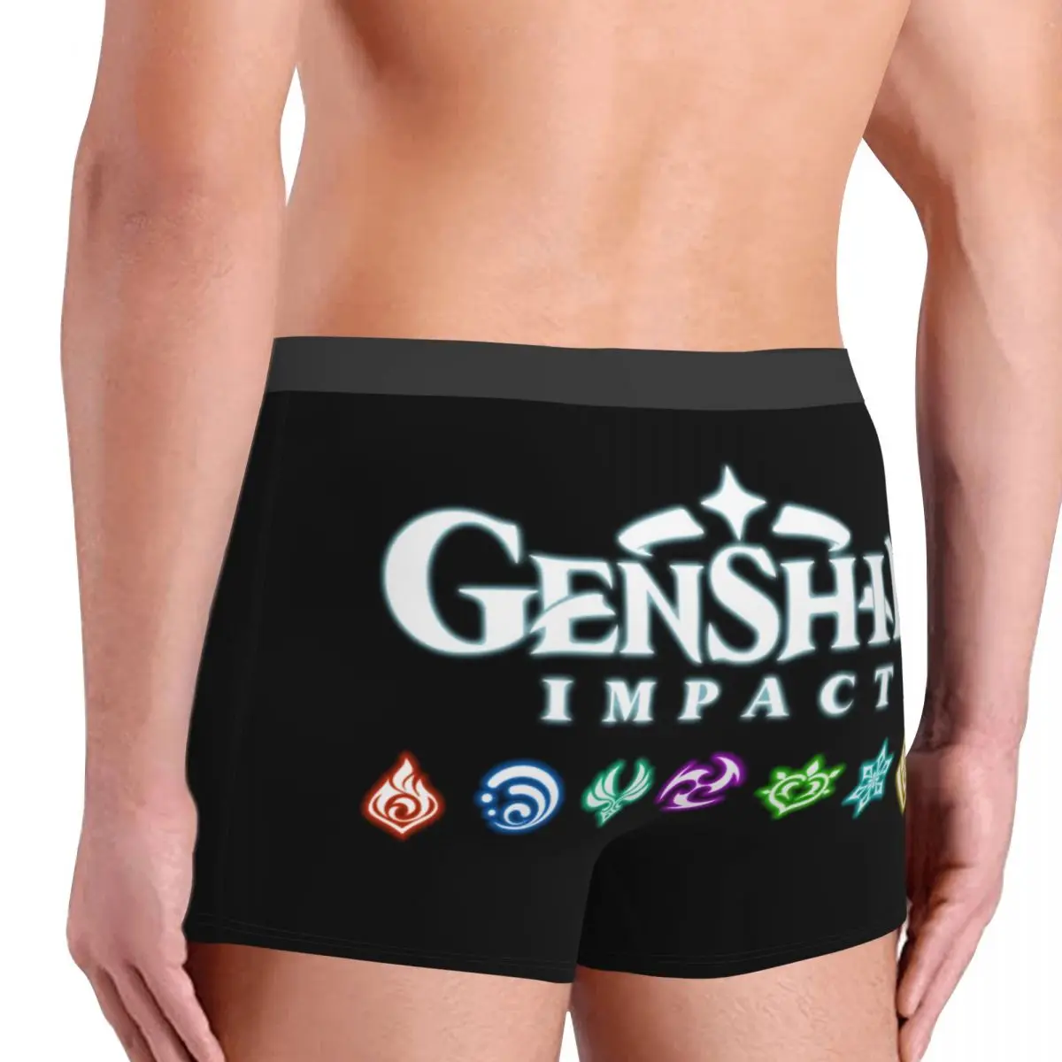 Male Cool Genshin Impact Logo Underwear Anime Game Zhongli Tartaglia Childe Boxer Briefs Soft Shorts Panties Underpants