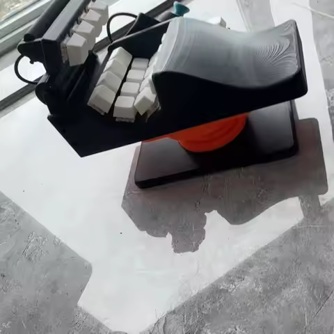 NEW U-shaped Gaming Keyboard Joystick Wired Bluetooth 2.4g Tri Mode Palm Keyboard 3D Printing Black Custom PUBG Teclado