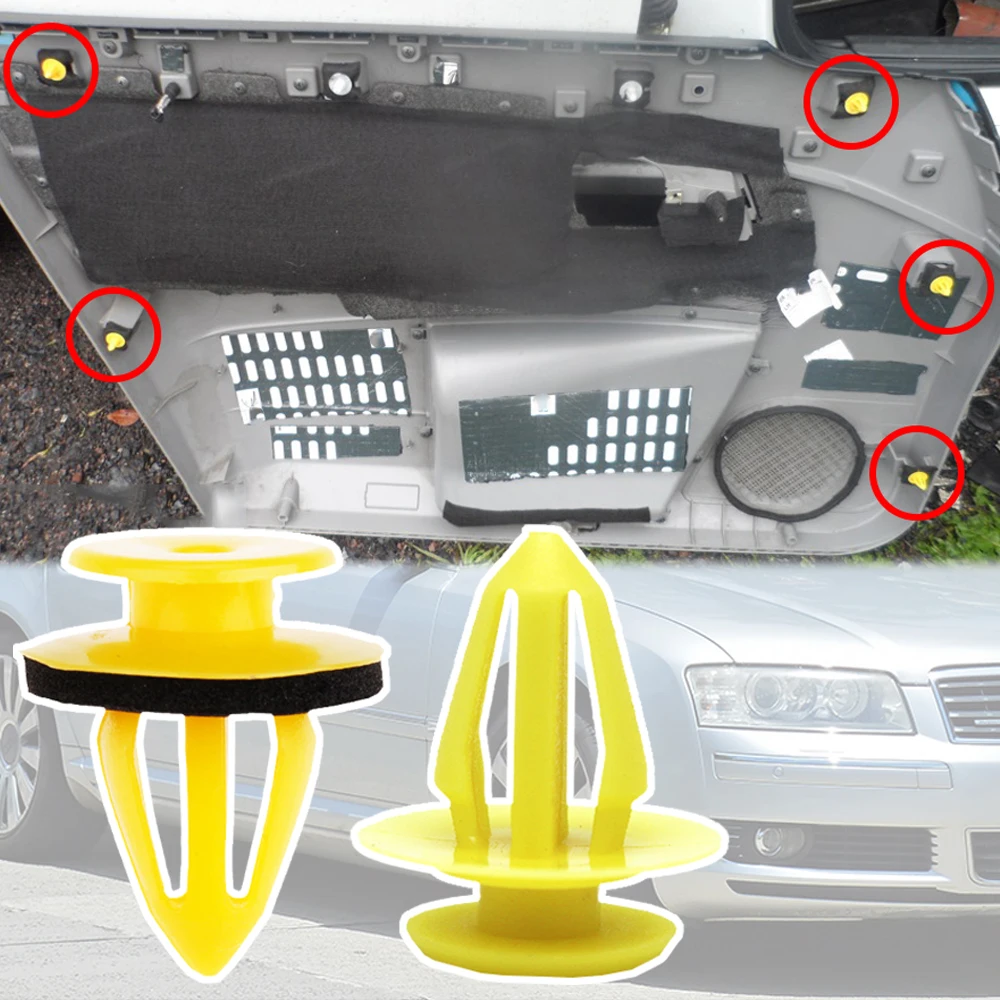 

10Pcs For Audi A8 D3/4E 2003 2004 2005 2006 2007 2008 2009 Car Door Panel Card Trim Clips Upholstery Fastener Rivets