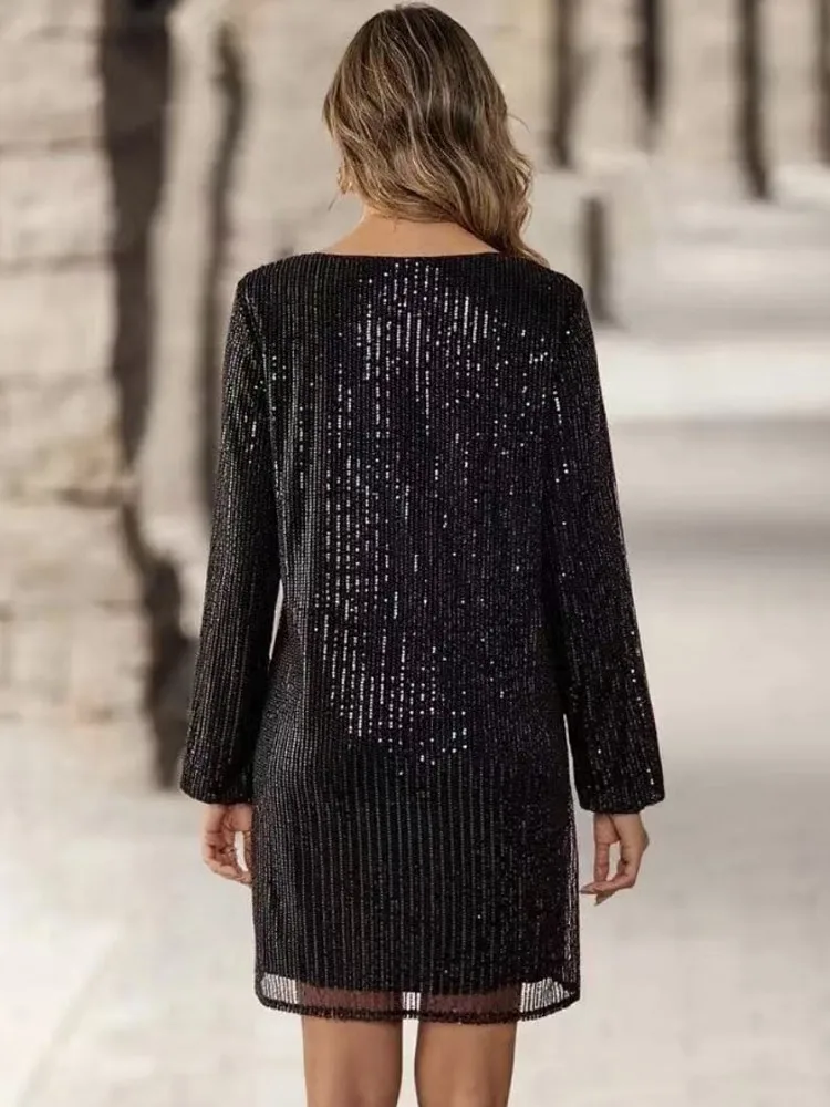 

Elegant African Dresses For Women Dashiki Summer Autumn Sequin Dress Ladies Traditional African Clothing Fairy Long Sleeve Dress