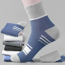 5 Pairs Socks MEN'S Mid-calf Spring and Autumn Sports Sweat Anti-odor MEN'S Socks Thin Sports Socks