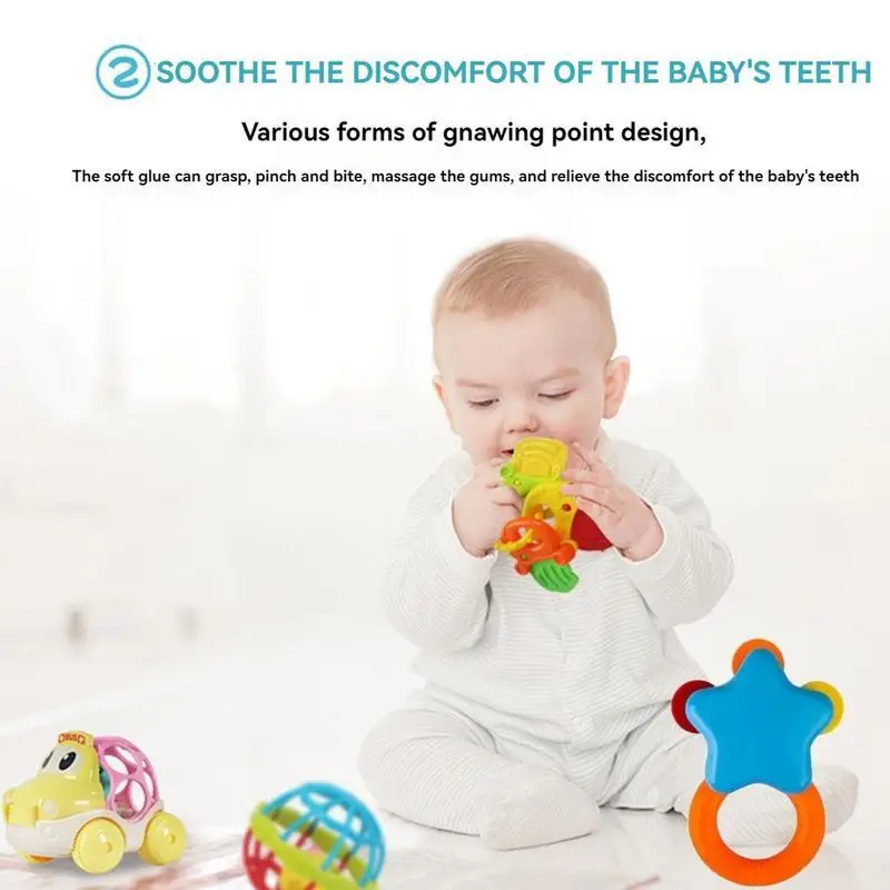Baby Rattle Toys for Newborns Soft Lightweight Colorful Sound Hand Toys Easy to Carry for Outdoor Travel Stroll Use