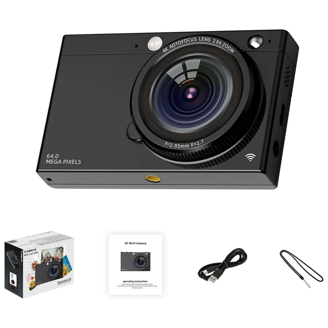 

Цифровая камера SKIG 4K с Wi-Fi, функцией селфи и 28-кратным зумом, 80 фильтрующими эффектами, аккумулятором 3600 мАч, портативная, для студентов, в качестве подарка на праздник