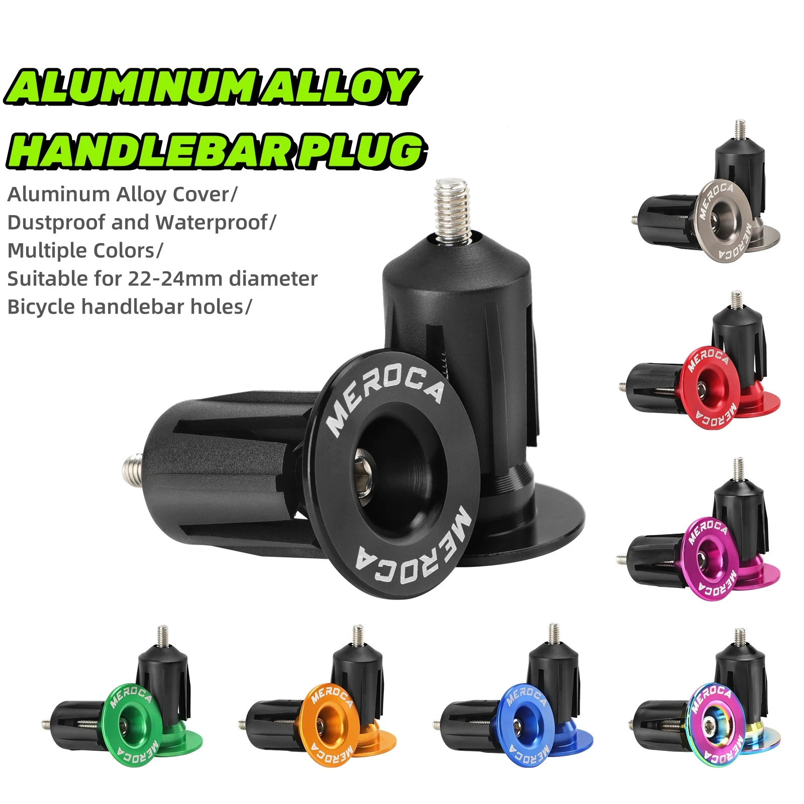 22-24mm Caliber Universal Mountain Bike Handlebar Plug Colorful Aluminum Alloy Material Road Bike Handlebar Plug