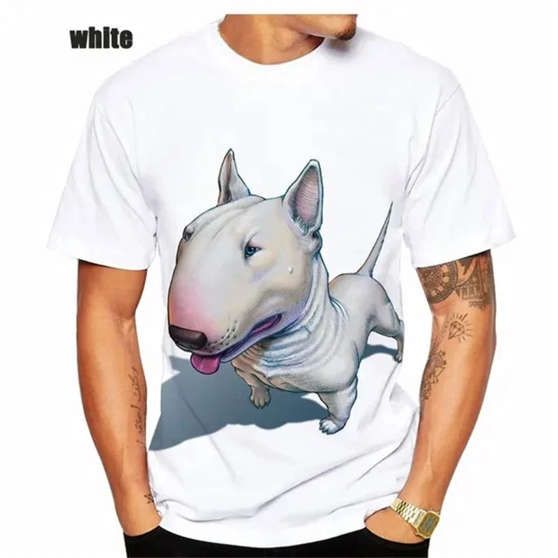 

New Fashion Bull-terrier 3D Print WomenMen's T-shirt Bull Terrier Dog Printed Casual Short Sleeve Animel Pattern T Shirts Tops