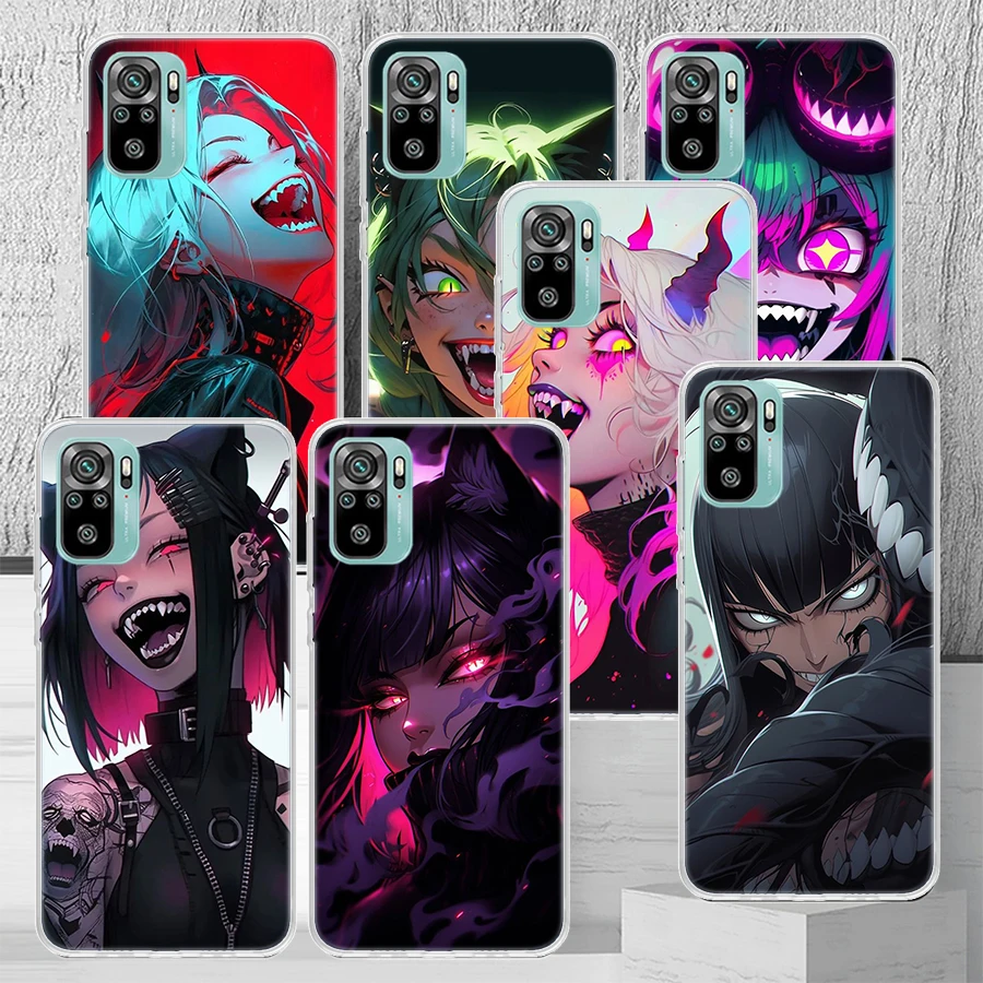 Crazy Gothic Japan Anime Girls Phone Case Cover for Xiaomi Redmi Note 13 12S 12 11 Pro Plus 11S 11T 11E 10 10S 9 9S 8 7 Global S