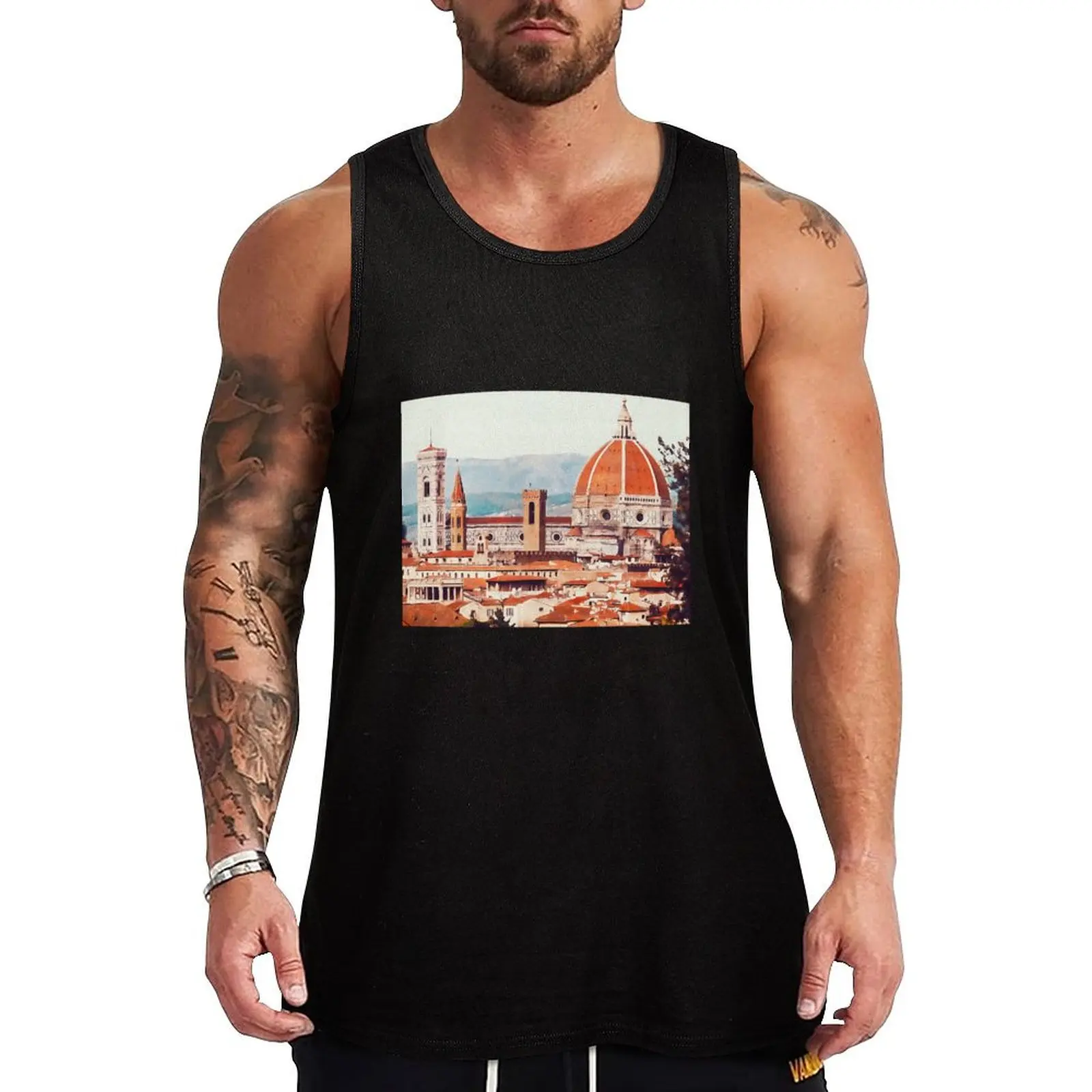 

Florence Cityscape Tank Top Short sleeve Male clothes sports t-shirts for men