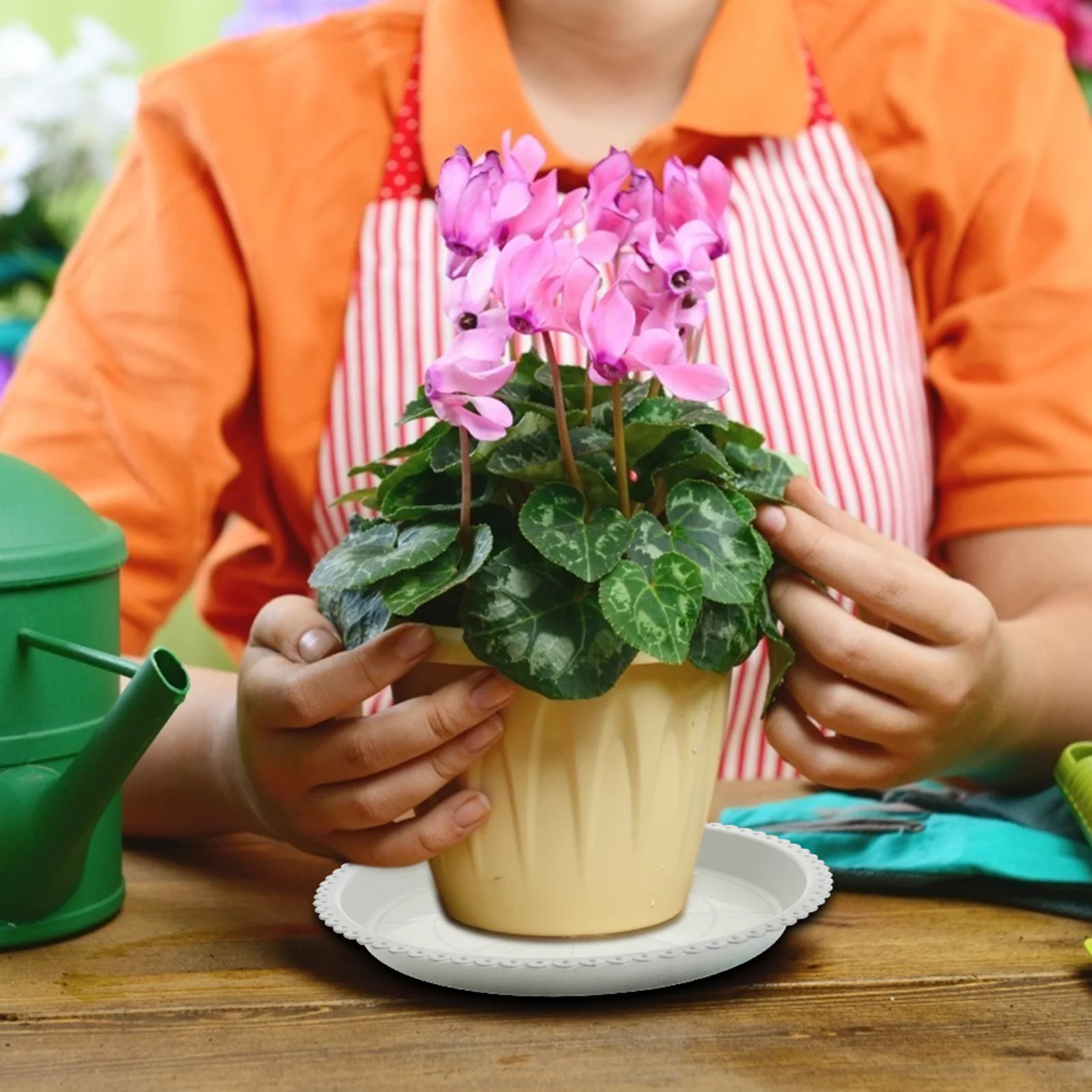 

25pcs Flowerpot Tray Round Plastic Plant Pots Saucer For Indoor Outdoor Durable Water Resistant Gardening Supply Base Plate
