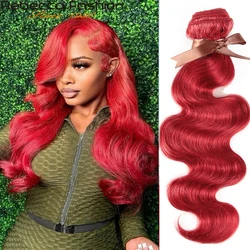 Rebecca Brazilian Body Wave Bundles Red Burgundy 1/3/4 Bundles Human Hair Bundles Extensions Brazilian Hair Weave Bundles Deals