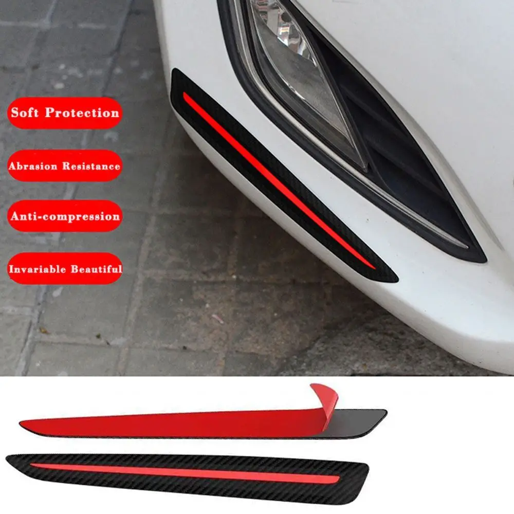 

3R 2Pcs Zero Front Rear Auto Protection Modification Car Decoration Strip Edge Corner Guards Bumper Anti-scratch Stickers