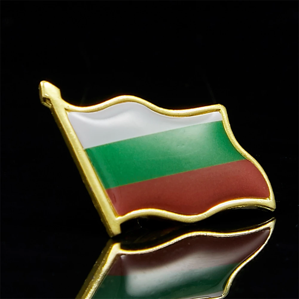 Bulgaria Flag Patriotic National Lapel Safety Pins Multicolor Badge Brooch Tie Clip/Clothes Accessories