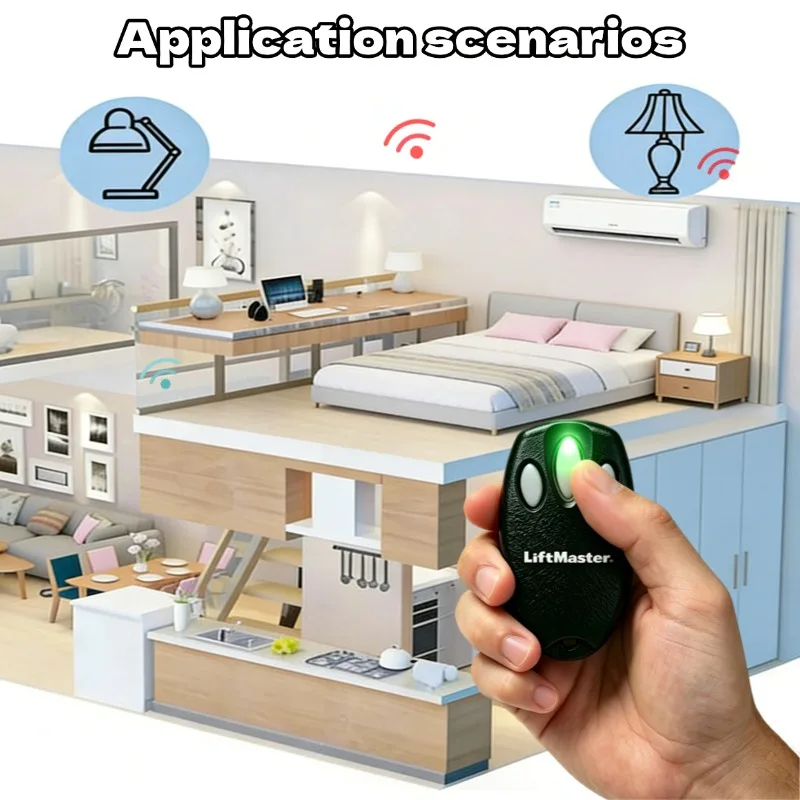 Compatible With LiftMaster 94335E Garage Door Remote 433MHz Rolling Code Key Fob for 94330E 84335E 1A5639‑7 Gate Opener