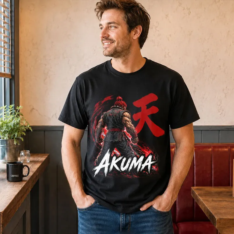 Akuma Street Fighter T shitr Cool Anime Gamer Gift 0813 Retro Arcade Fighting Game Tee Hadouken World Warriors Unisex Top S-6XL
