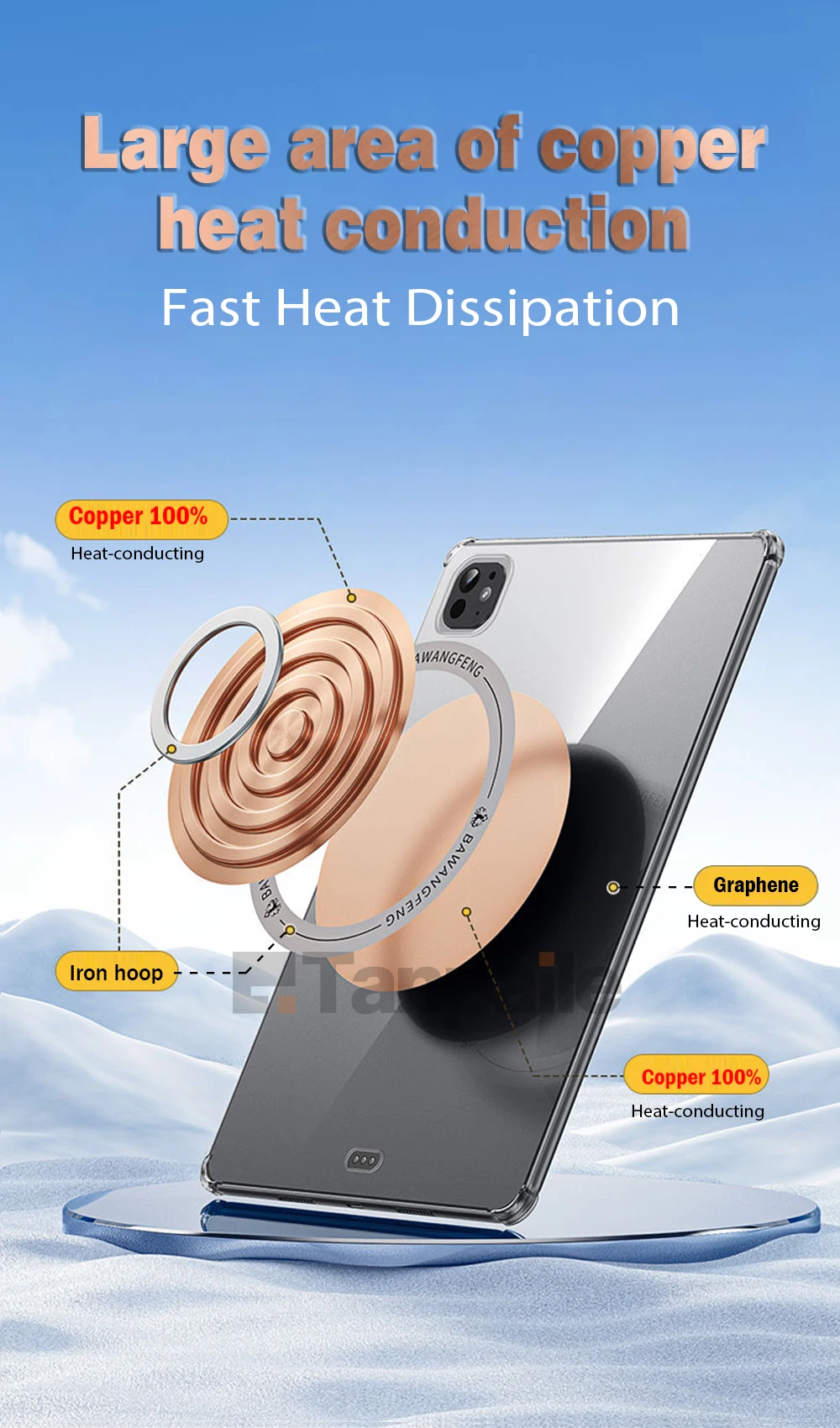 Magnetic Copper Cooling Case For iPad Pro 13 11 Mini 6 5 4 CASE Tablet Heat Dissipation Soft Shockproof For iPad Air 13 FUNDA