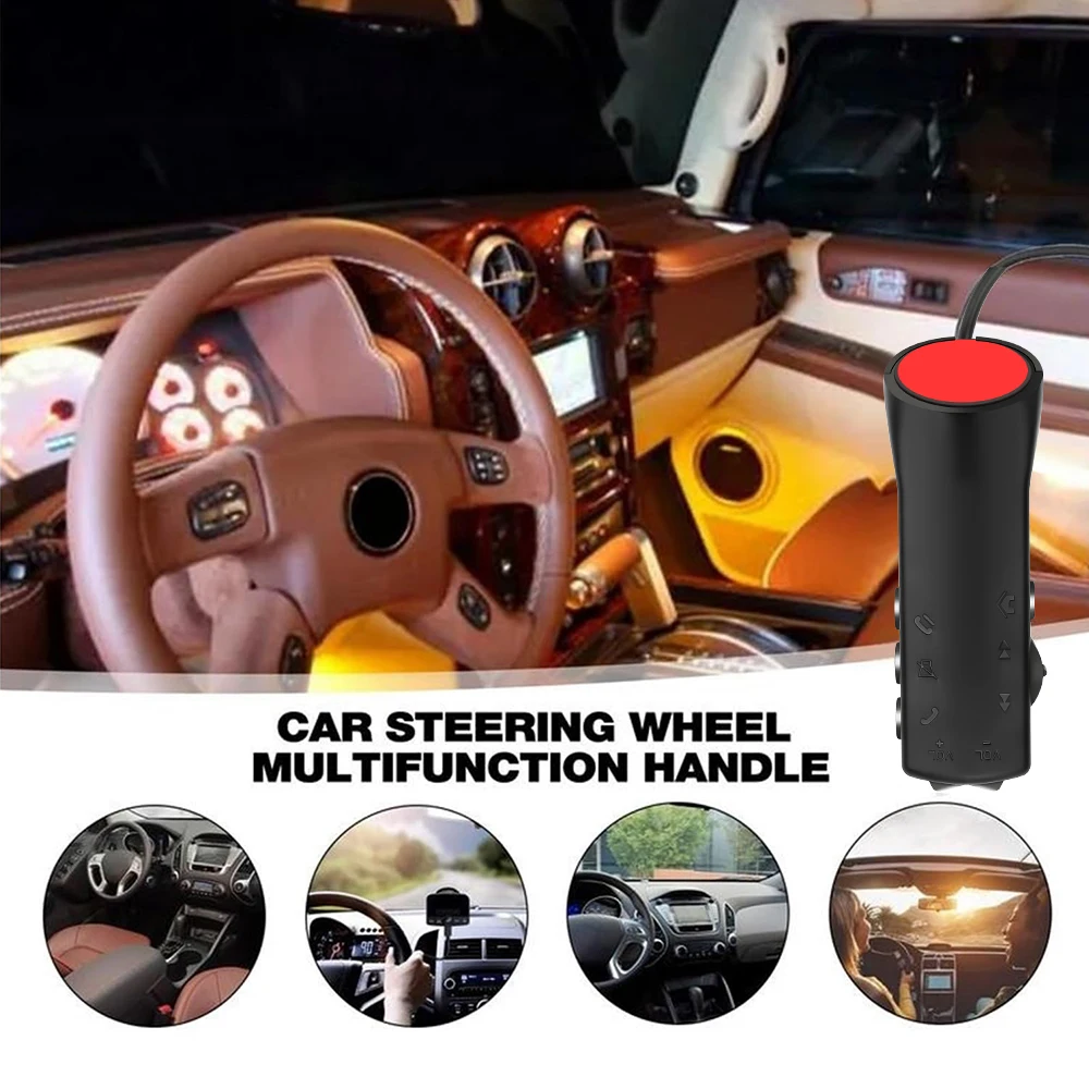 

Universal Car Steering Wheel Buttons Multi-functional Remote Controller Car Audio GPS Navigation Wired Control with 10-Key