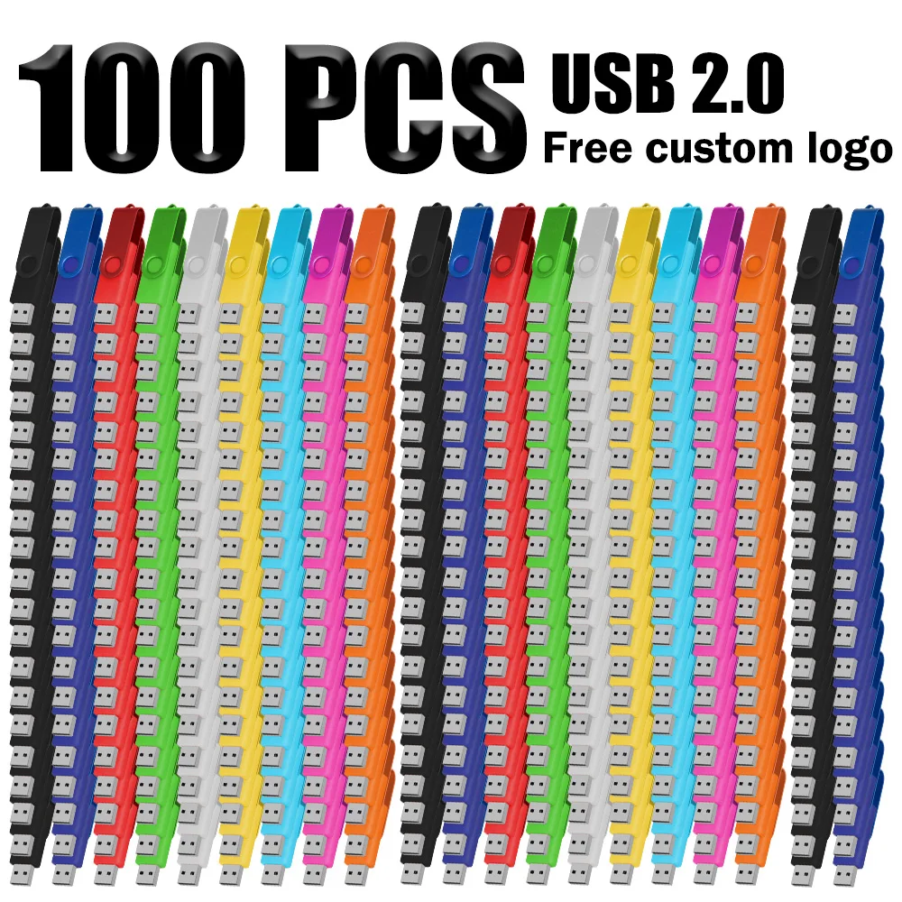 100 Pcs Lot/ USB 2.0 Flash Drive Pendrive 1GB 2GB 4GB Pen Drive 8GB 16GB Memory Stick 32GB USB Stick 64GB Flash 128MB Gift
