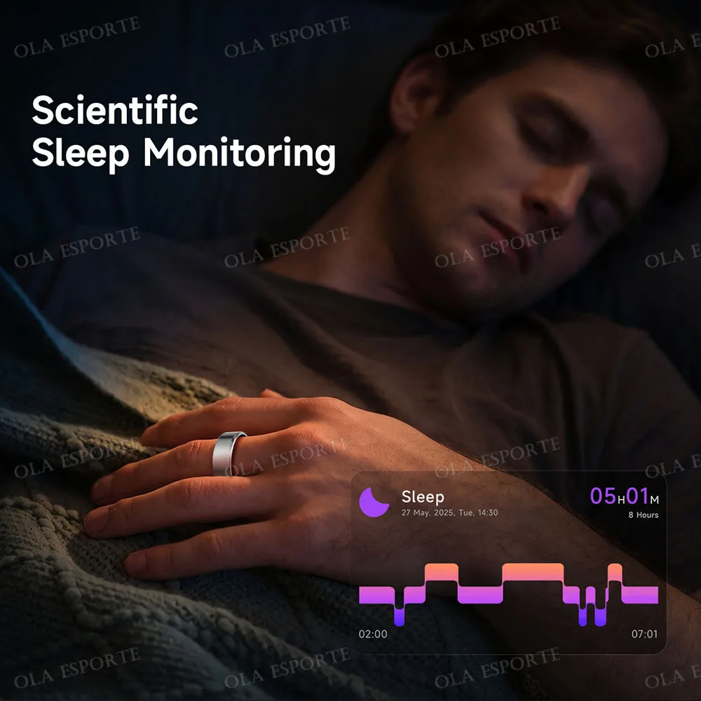 2026 Smart Ring Blood Pressure Heart Rate Sleep Monitoring Smartring IP68 & 5ATM Waterproof Multi-sport Mode Smartring Man Women view 4