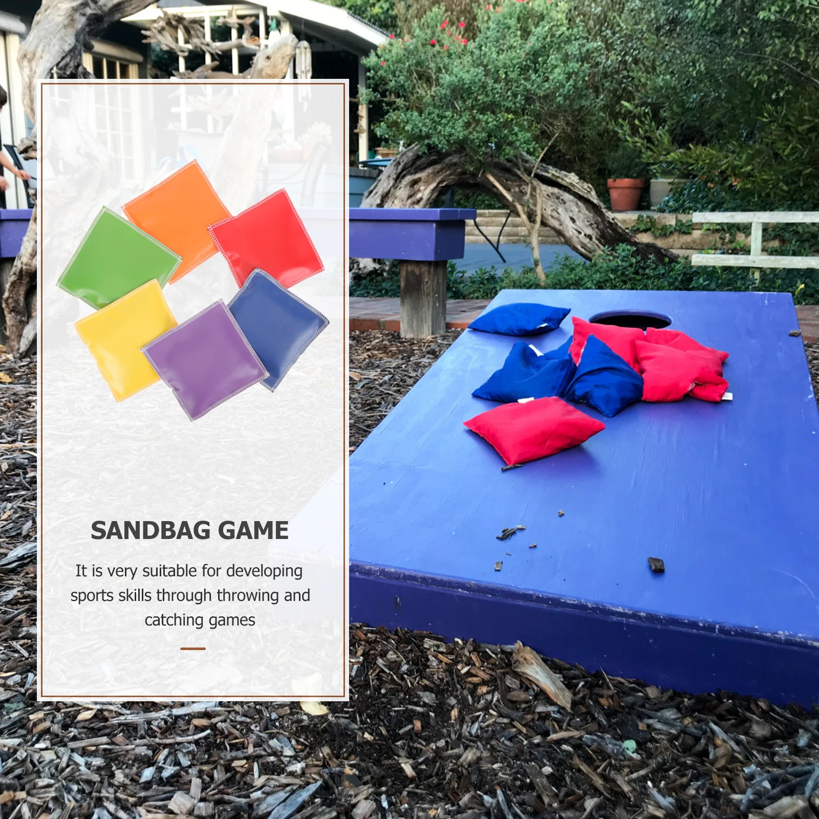 6個入り デジタルサンドバッグ 各100g 赤 黄 青 緑 オレンジ 紫 子供用 スポーツ玩具 投げるゲーム用安全ビーンバッグ