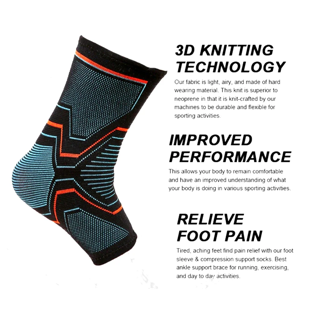 2Pcs Sport Ankle Fixing Supporter Ankle Brace Compression Support Sleeve Elastic Bandage Foot Cuffs Sports Running Socks