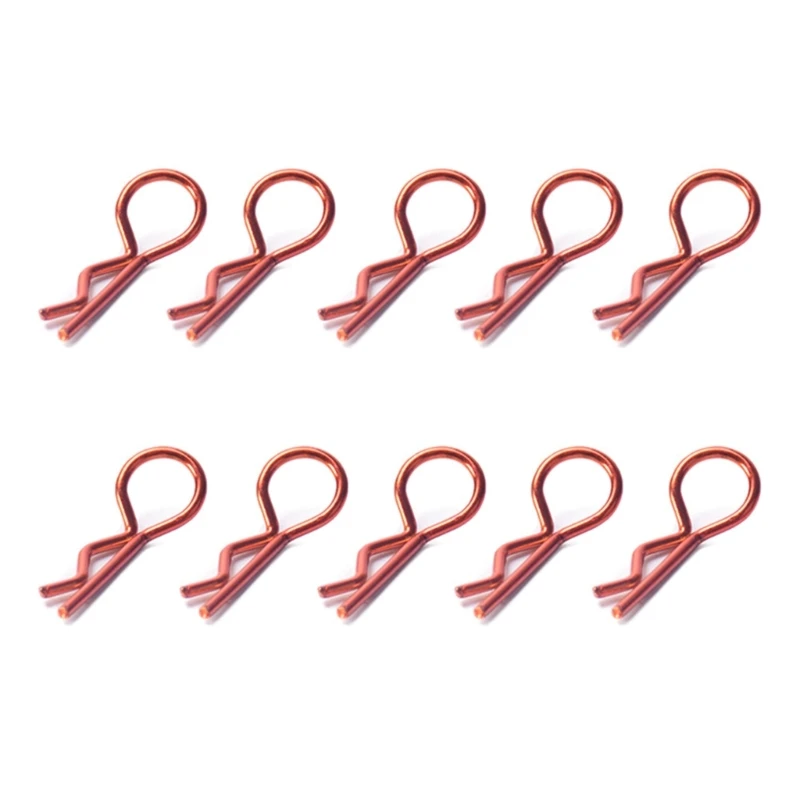 Get 10pcs Metal Body Clips R-Pin Stainless Steel for 1/10 1/8 RCs Crawler Car