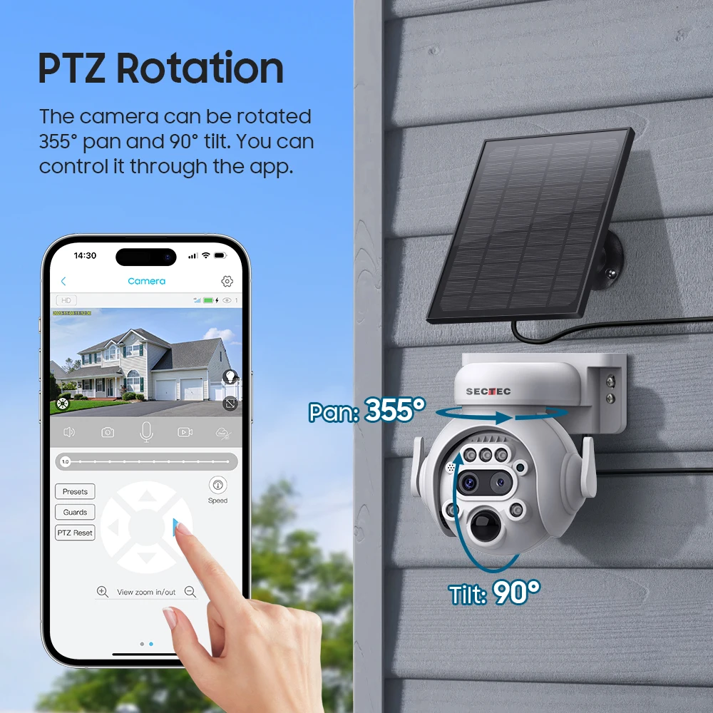 Imagem -04 - Secotec-câmera de Vigilância Externa com Visão Noturna Visão Noturna Ptz Wi-fi 4g Zoom 12x