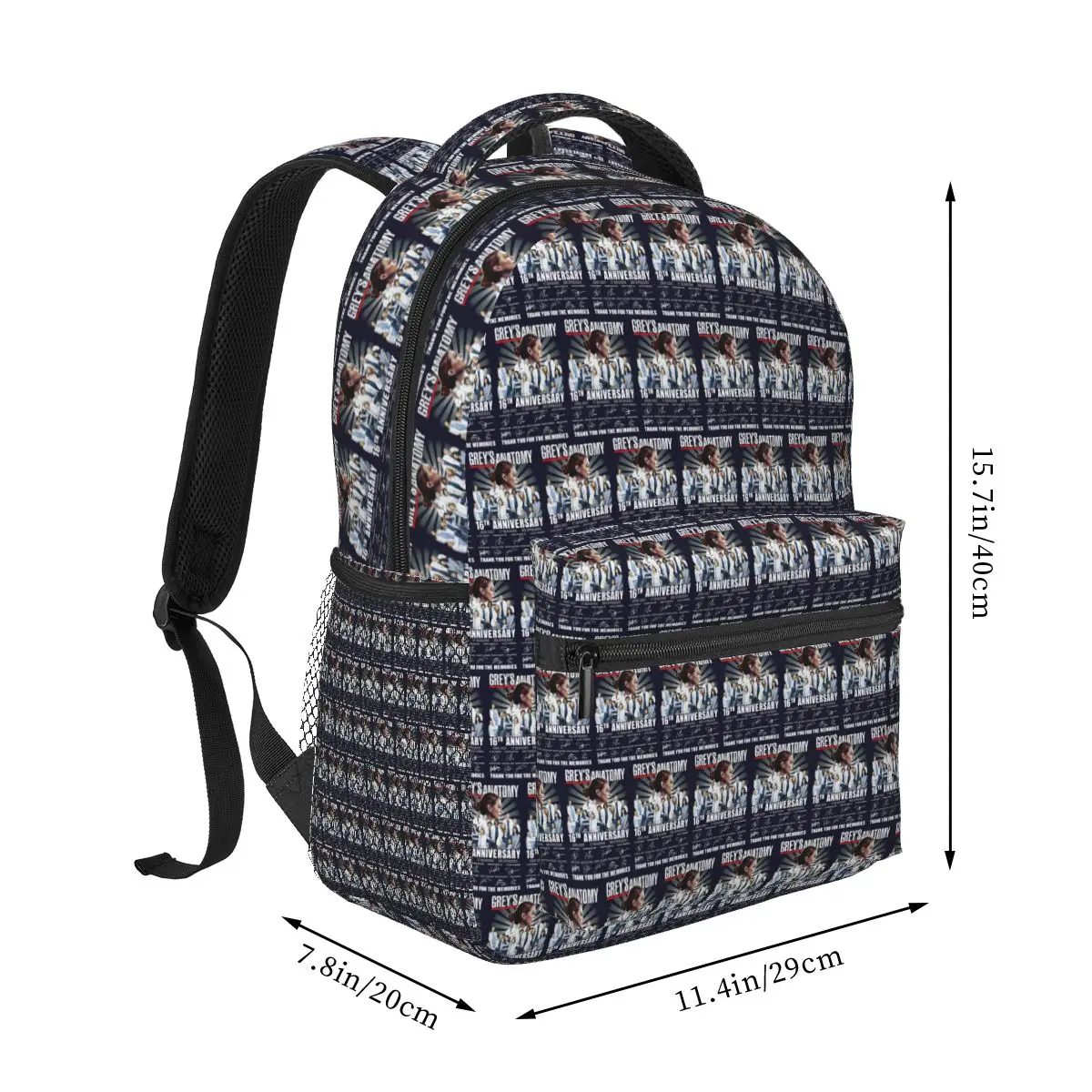 Greys Anatomy 16Th Anniversary 2005 2021 17 Seasons Thank You For The Memories Backpack School Bag Daypack Bookbag Shoulder Bags