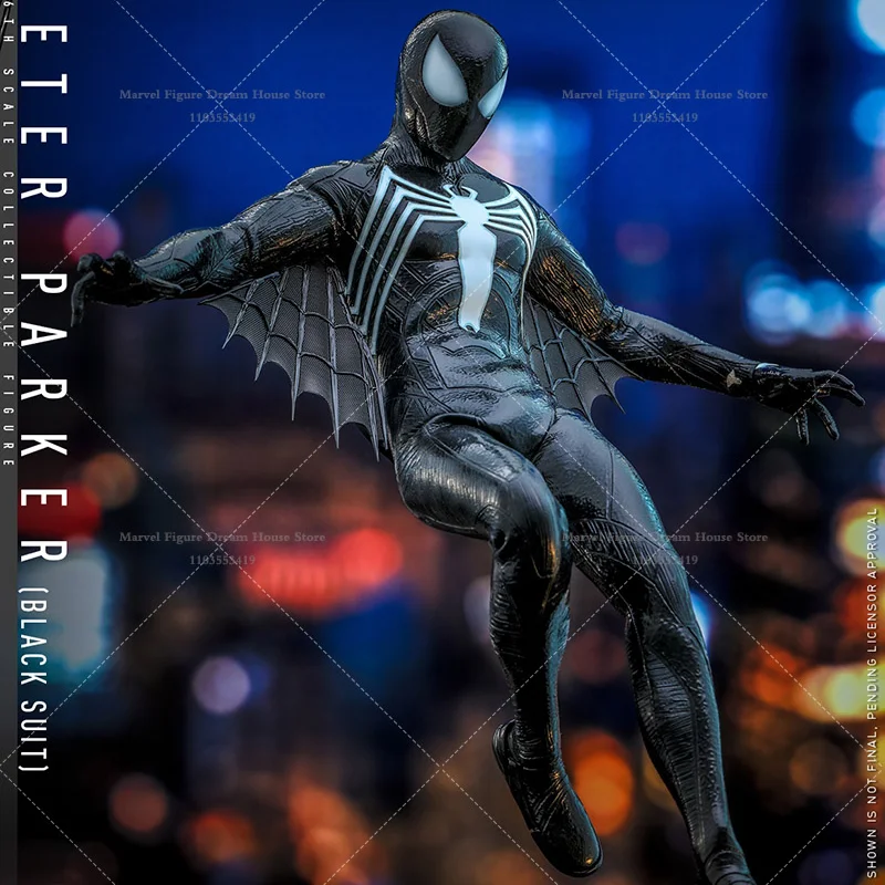 HOTTOYS VGM56 1/6 Scale Marvel Black Spider-Man Peter Parker Venom Possession Symbiont 12-inch Full Set Action Figure Soldier