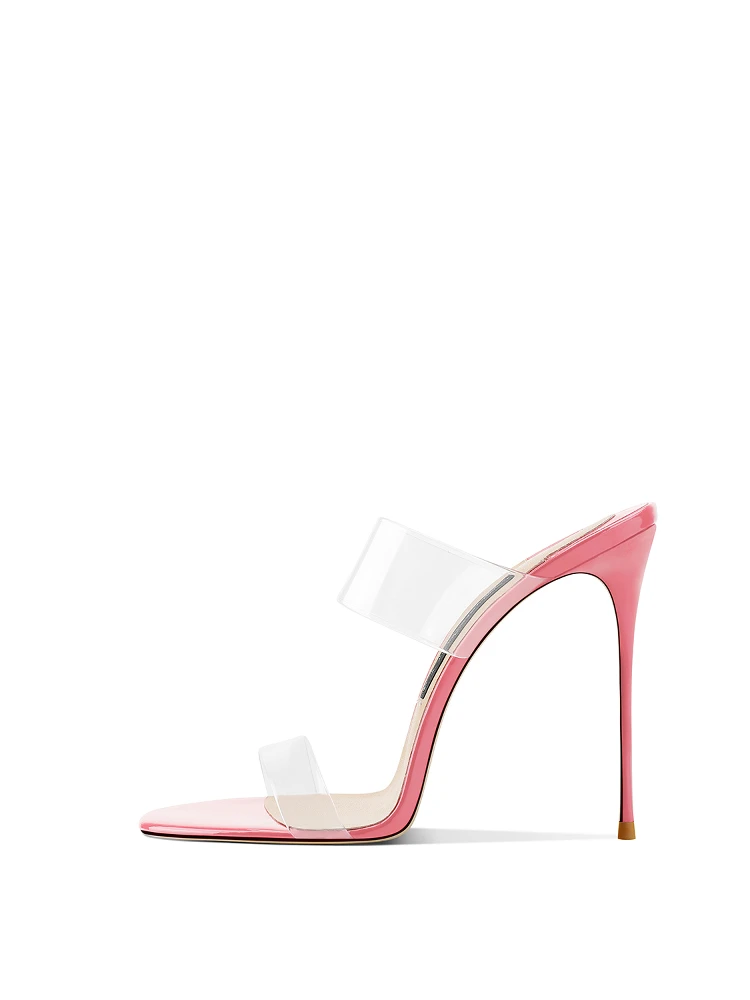 Pink Summer New Fashionable Open Toed Sandals High Heels Women's Fine Heels Sharp Pointed Design Sensation Cool Slippers image 5