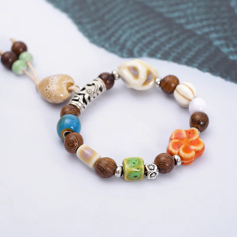 New Colored Ceramic Bracelet for Women Student Versatile Ethnic Style Simple Bracelet Gift
