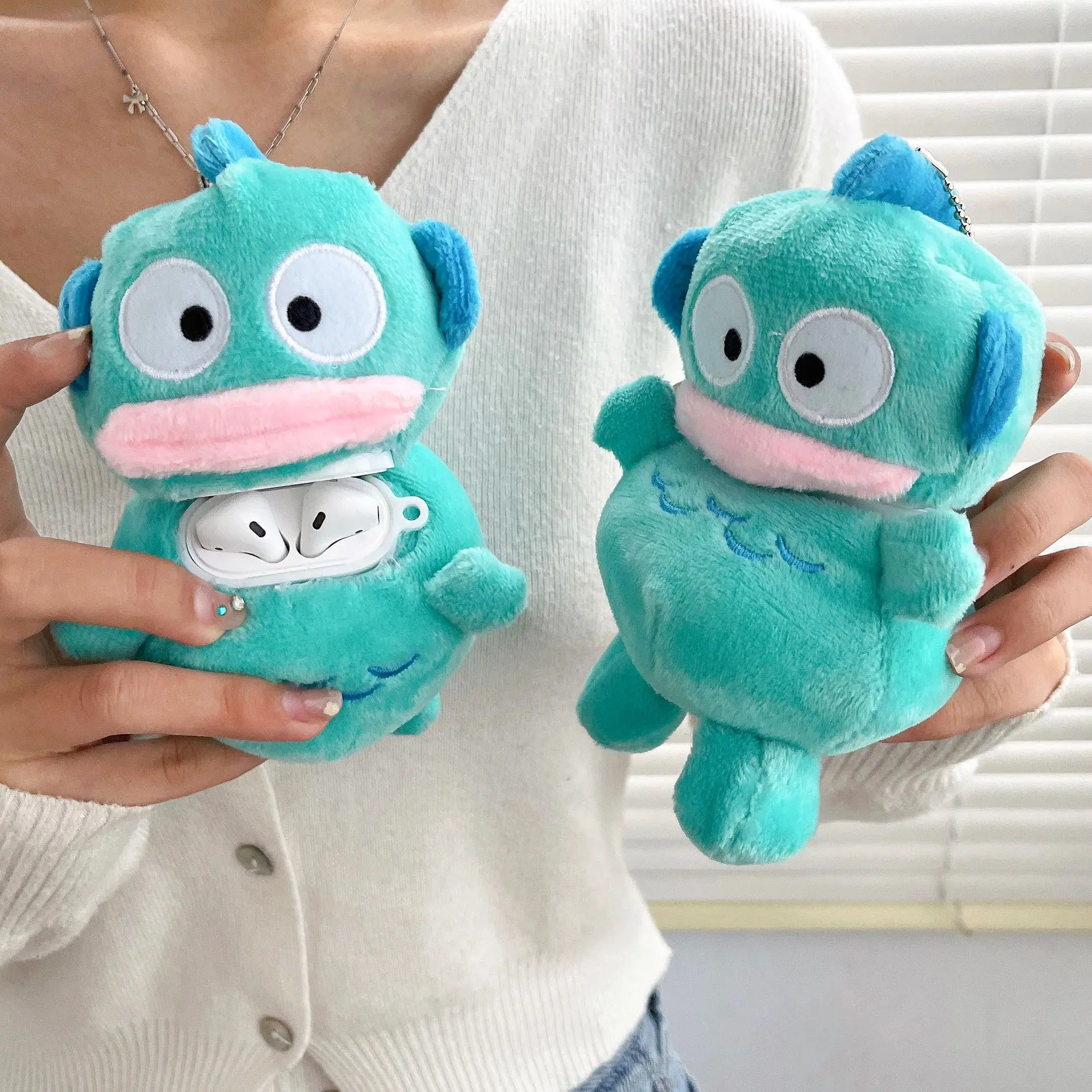 Sanrio Hangyodon Plush AirPods Case Autumn Winter Soft Protective Cover for AirPods Pro 1 2 3 Kawaii Cartoon Earphone Case Gift