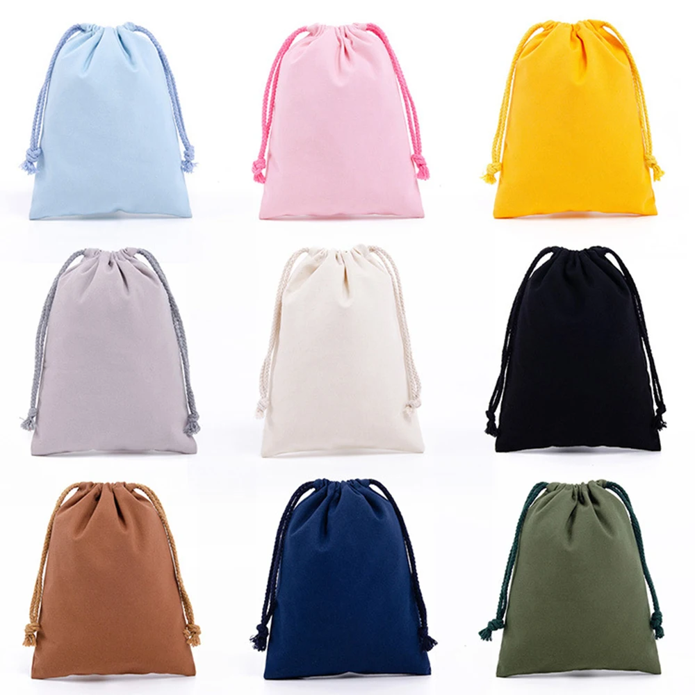 Drawstring bag Cotton Storage organizer Tote Portable Handbags Grocery Shopping Shoulder bags Canvas foldable Travel Storage Bag