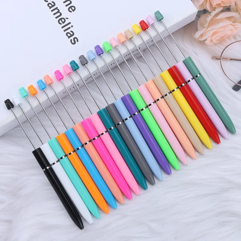 30pcs Newest DIY Beaded Pen Wholesale Handmade Signatur Ballpoint Pen Beadable Pen Student School Office Office Gift