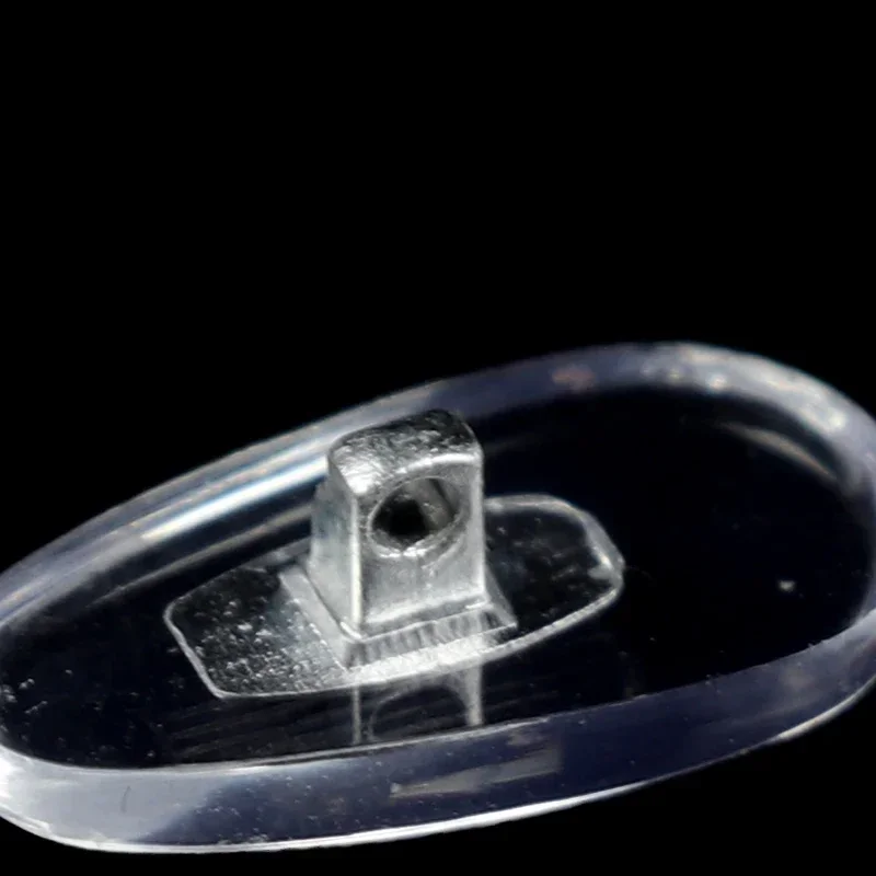10 Paar Silikon-Nasenpads mit Schrauben, PVC-Halterung mit Aluminiumkern für Brillen, Brillenzubehör – Detail 4