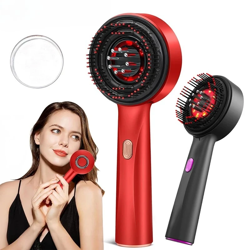 Electric Head Massage Comb Head Vibration Massager Portable Hair Follicle Comb Scalp Oil Liquid Applicator Hair Growth Anti Loss