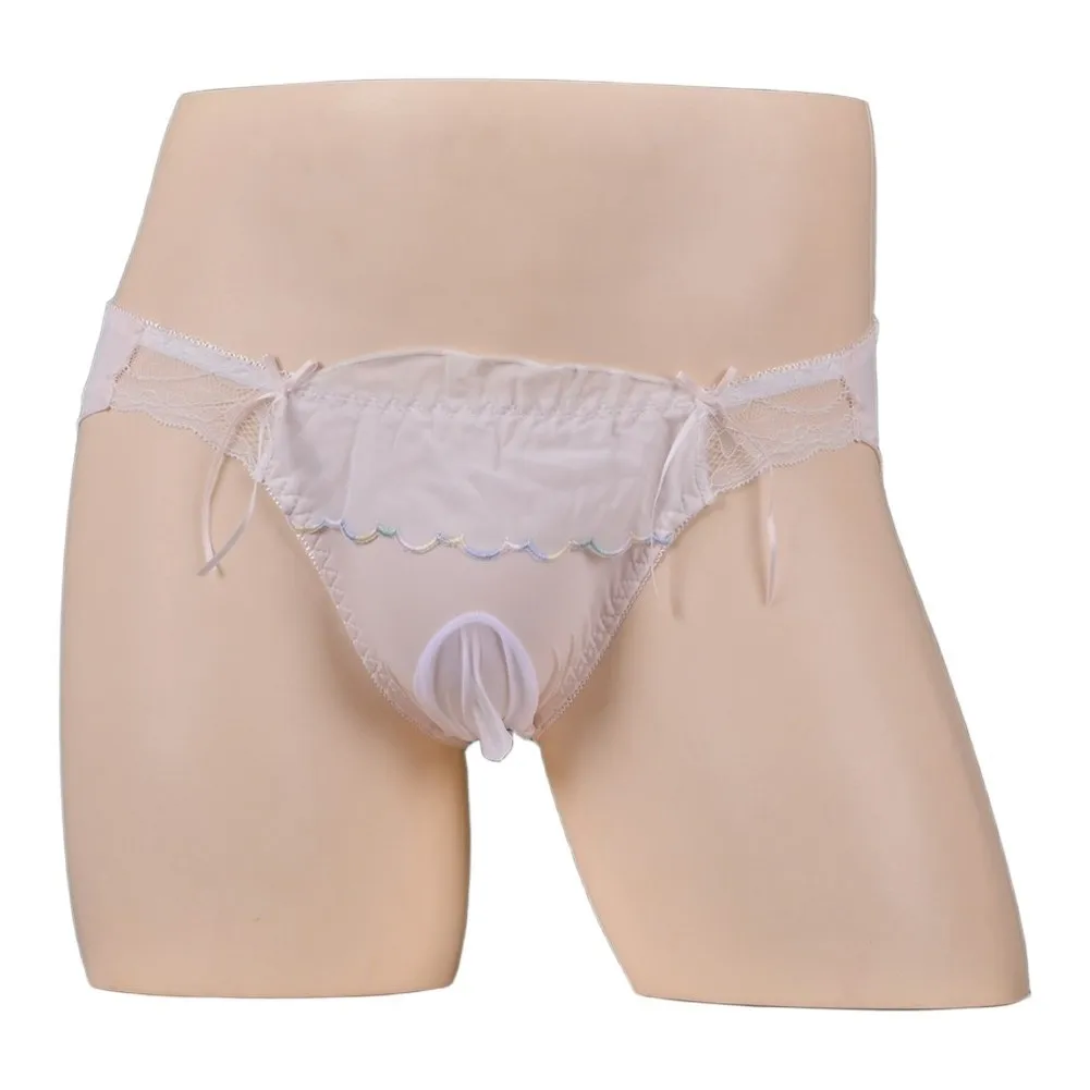 1pc Men's Sexy Briefs U-Convex Pouch Sissy Lingerie Sweet Lace See Through Panties Hollow-out U-convex Pouch Breathable Briefs