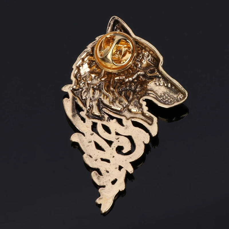 Retro Europe Wolf for Head Badge Brooch Lapel Pin Men Women Shirt Suit Accessory Dropship