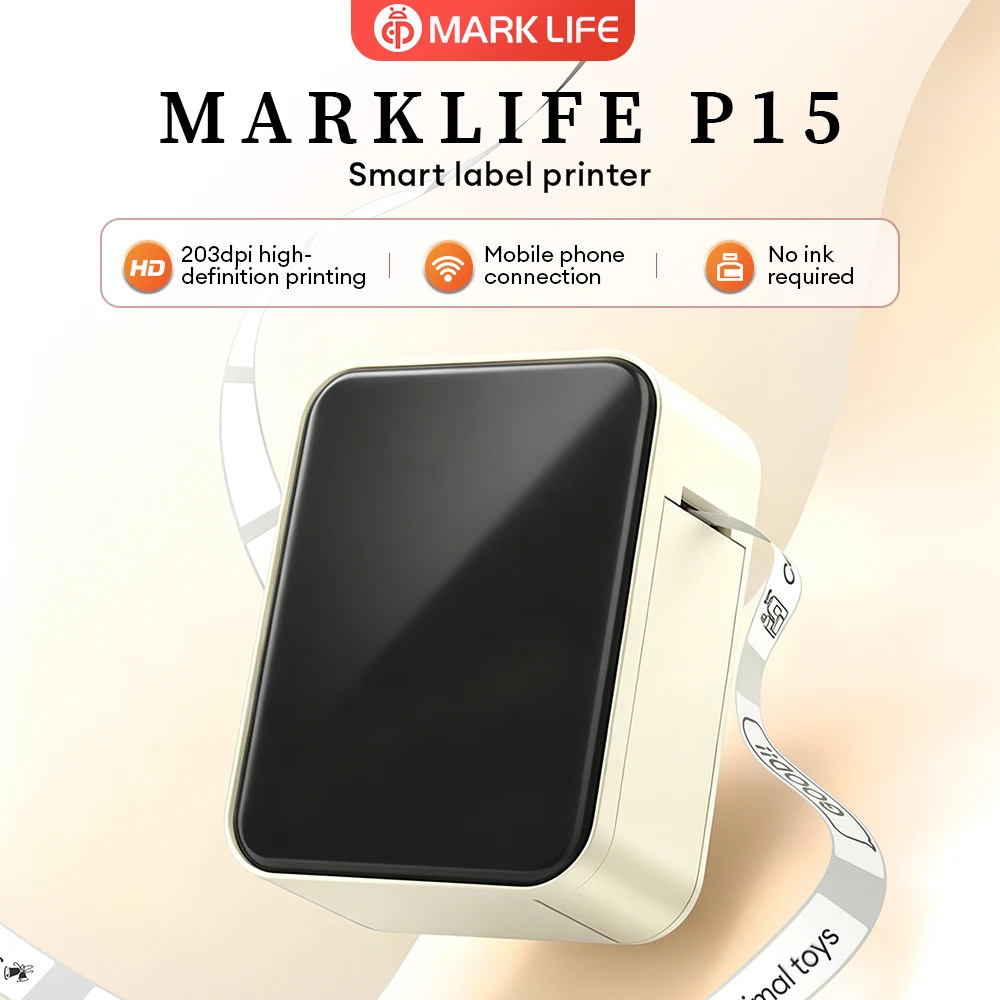 Marklife P15 Thermal Portable Printer Similar as D11 D110 D101 Wireless Bluetooth Adhesive Sticker Labeling Machine Without Ink