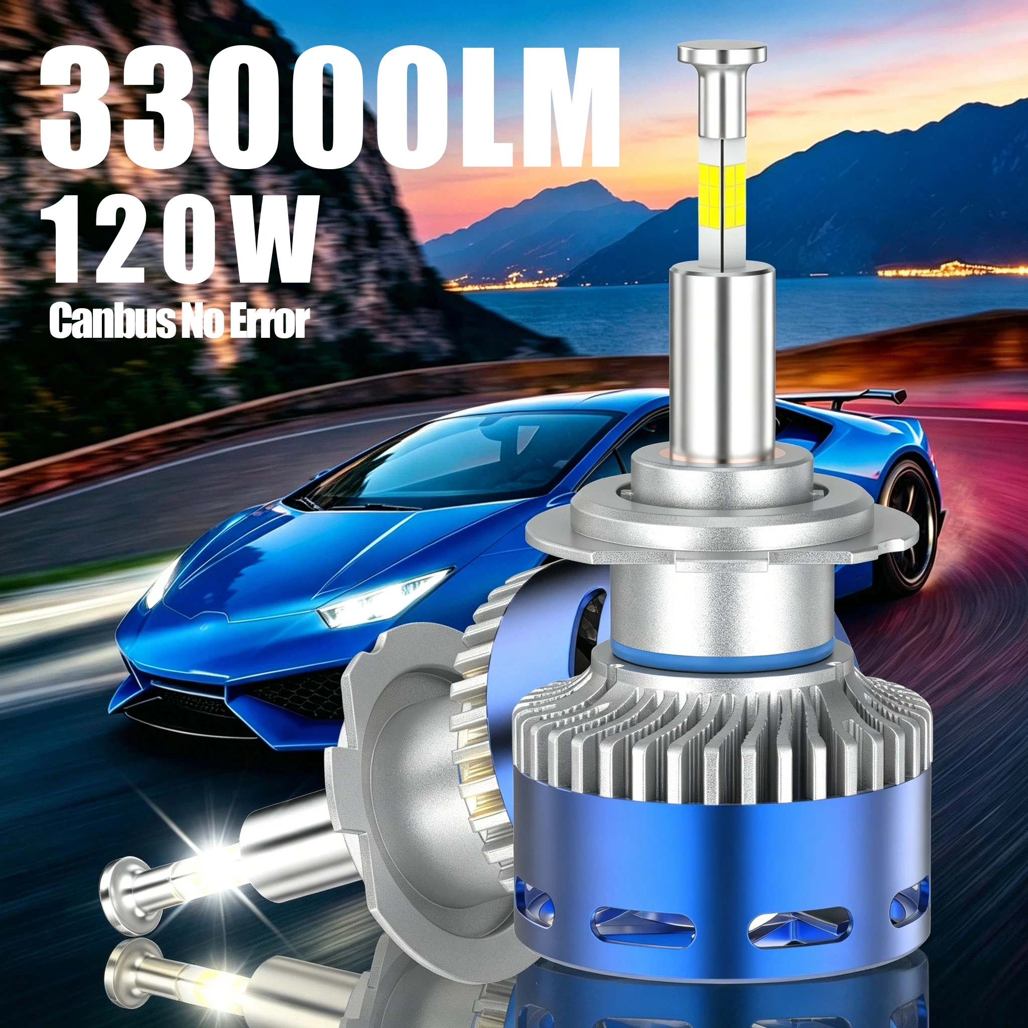 

Carlke H7 Led Bulbs Canbus H4 Led Auto Turbo For Projector Lens 120W 33000LM H1 9012 9005 9006 Car Light Auto Fog Lamp 12V 6500K