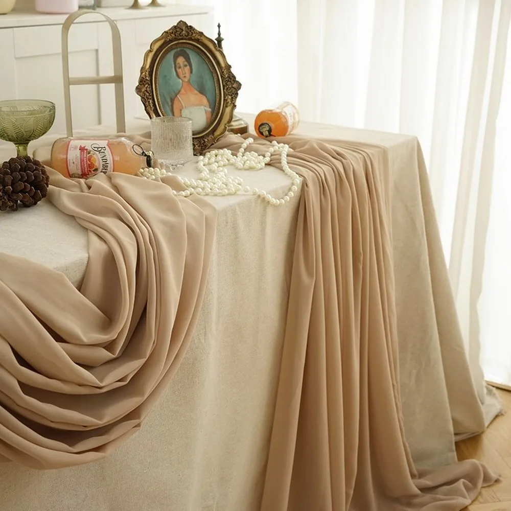 Linen Cotton Table Cloth Wedding Birthday Dessert  Party Decoration Thick Photography Background Cloth Christmas Table Cover