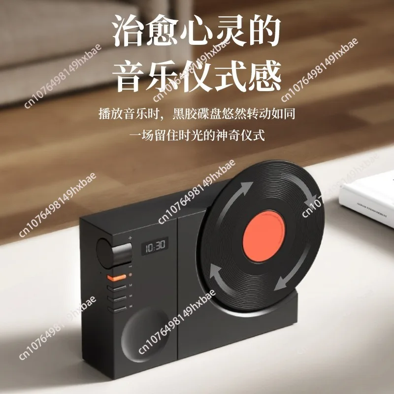 Retro Bluetooth 5.0 Speaker with Wireless Clock, Hi-Fi Sound Deep Bass Heavy Bass for Home Living Room Bedroom