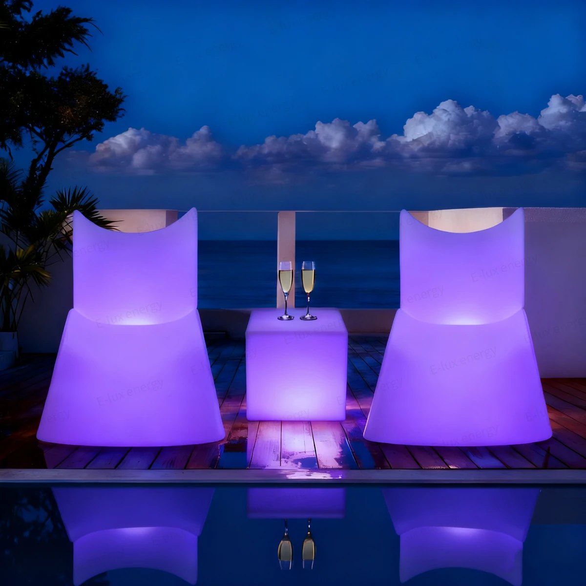 Fiberglass plastic outdoor hotel beach pool loungers modern luxury sun loungers