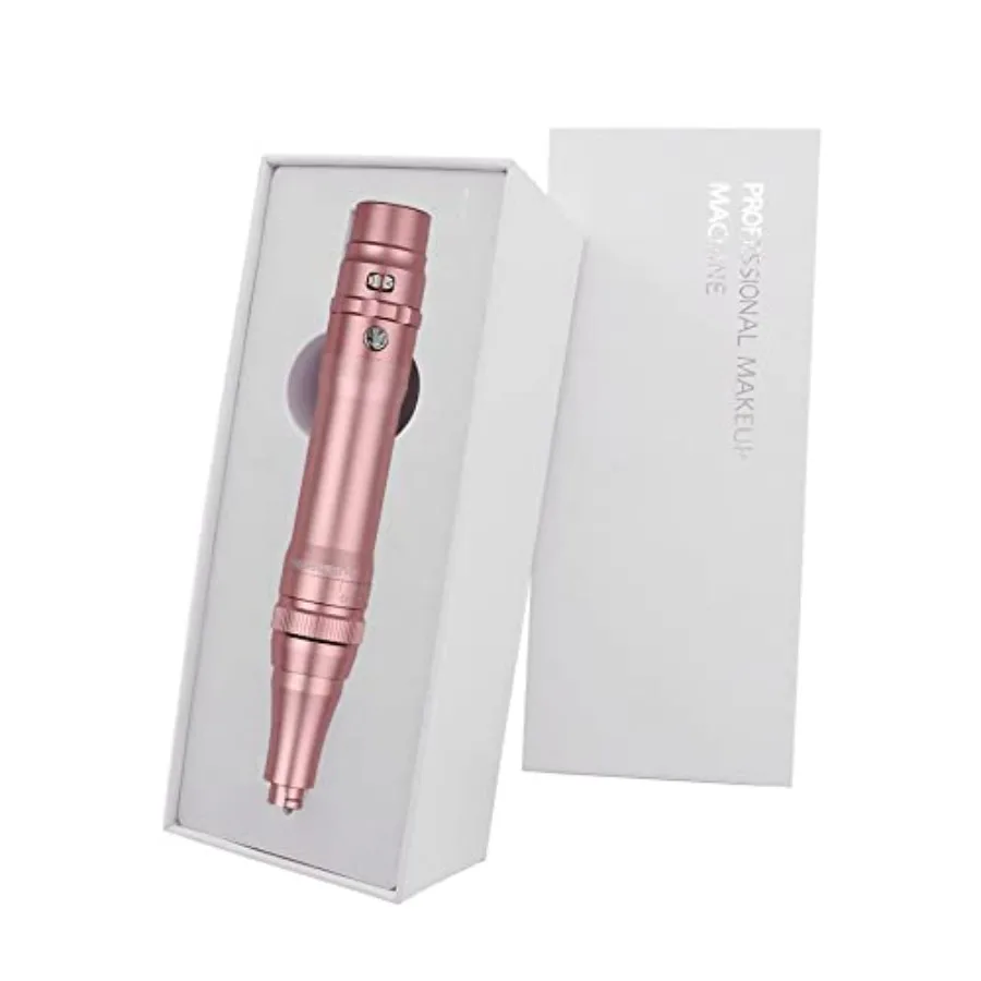 آلة الوشم الدوارة لقلم ماكياج دائم مع بطارية قابلة للشحن و10 قطع إبر لكحل الحاجب الاحترافي والشفاه T