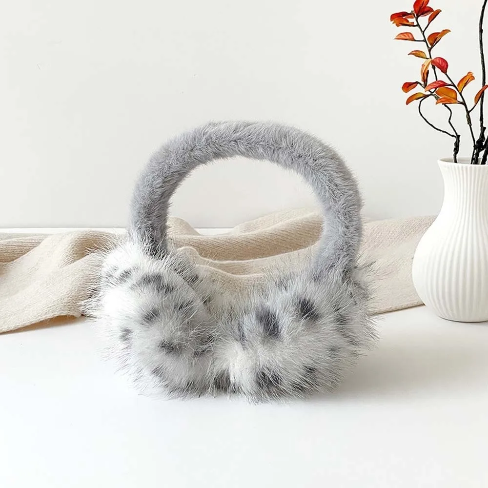 

Ветрозащитные наушники с леопардовым принтом, мягкие складные наушники в корейском стиле, полиэстеровые грелки для ушей, зимние утолщенные наушники для холодной погоды