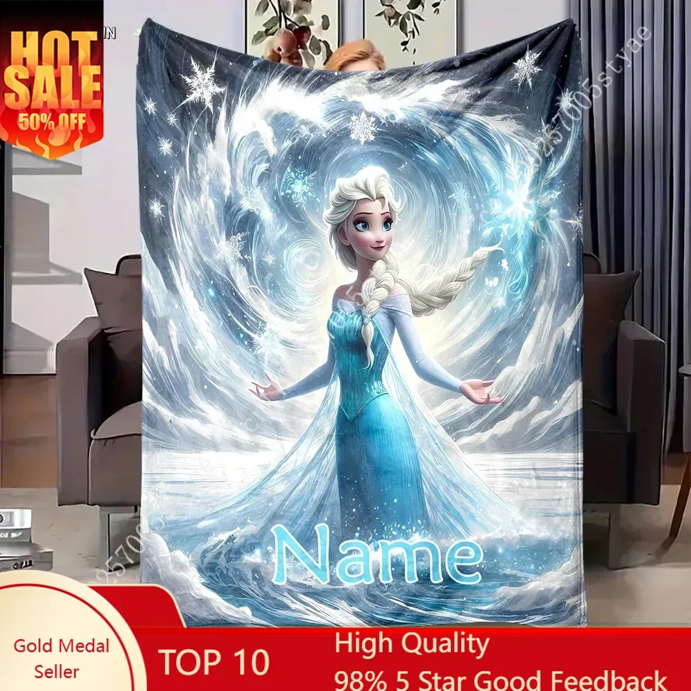 

Frozen Elsa Princess Blankets Disney Cartoon Plush Blanket Indoor Decoration Child Holiday Party Boy Girl Gift Warm Custom Quilt