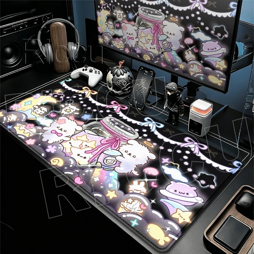 New Black Puppy Mouse Pads Non-slip Gaming Anti-Scratch Desk Mats Office Aesthetics Mause Mats For PC Laptop Desktop Home Decors