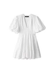 2025 Summer Embroidery Fluffy Mini Dress Woman Short Dresses For Women Fashion Dress Elegant Party Dresses