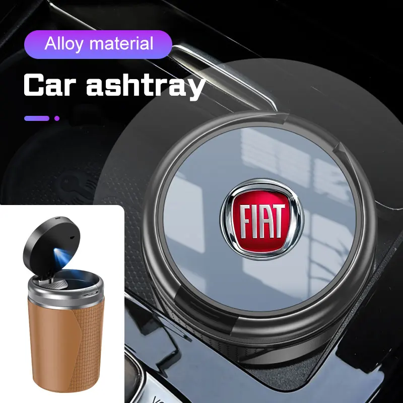

Car Ashtray With LED Light for Fiat 500 500L 500X 500c 500e Abarth Grande Panda Punto Tipo BRAVO Flame Retardant Cigarette Box