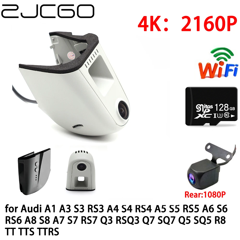 

ZJCGO Car DVR Dash Cam Wifi Front Rear Camera 2 Lens 2K 4K 24h Parking for Audi A1 A3 S3 RS3 A4 S4 RS4 A5 S5 RS5 A6 S6 RS6 A8 S8