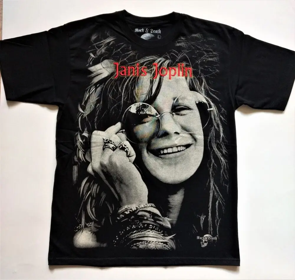 JANIS JOPLIN T-Shirt RARE Embroidered Logo The  Pearl Rock High Quality 100%Cotton Short Sleeve