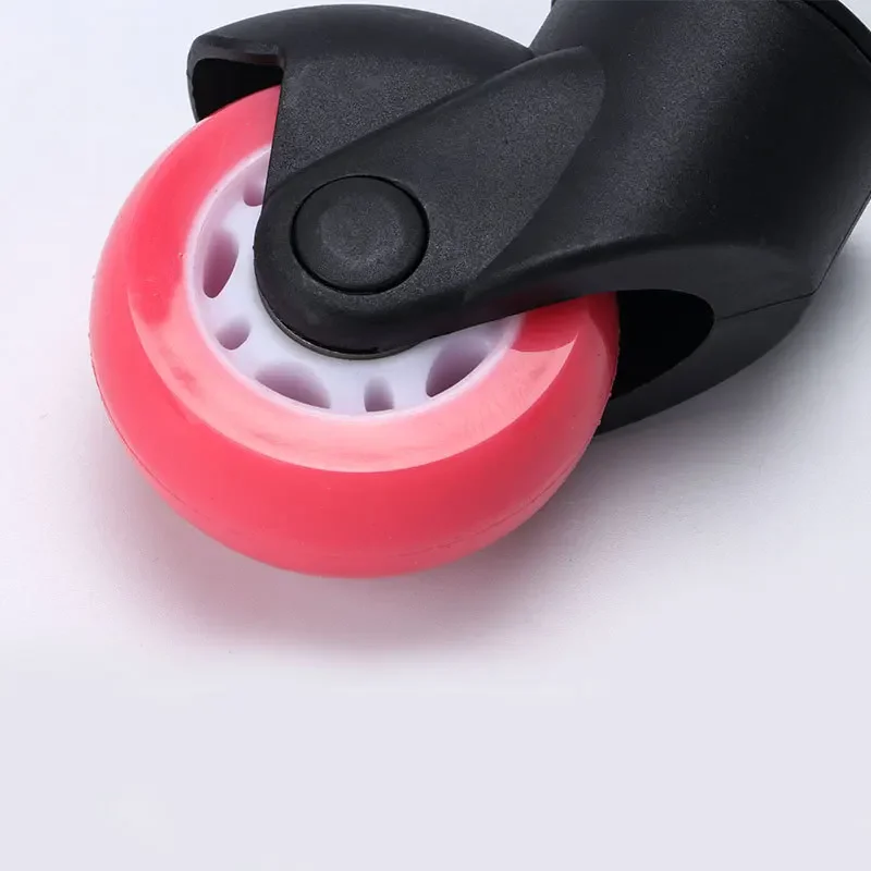 5 Pcs Pink 2.5 Inch Nylon Base PU Office Chair Casters-Swivel Wheels for Desk Chairs